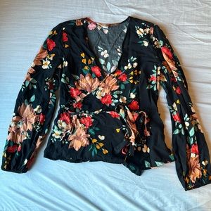 Floral wrap top